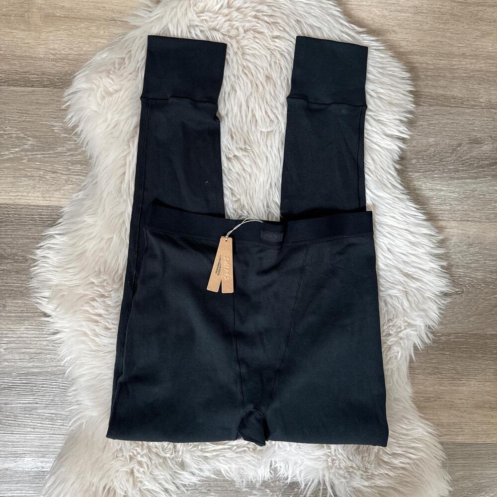NWT SKIMS Cotton Rib Legging - Onyx XL - Picture 2 of 4